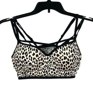Victoria's Secret‎ Pink  Padded Bralette Womens Size Medium Cheetah Print